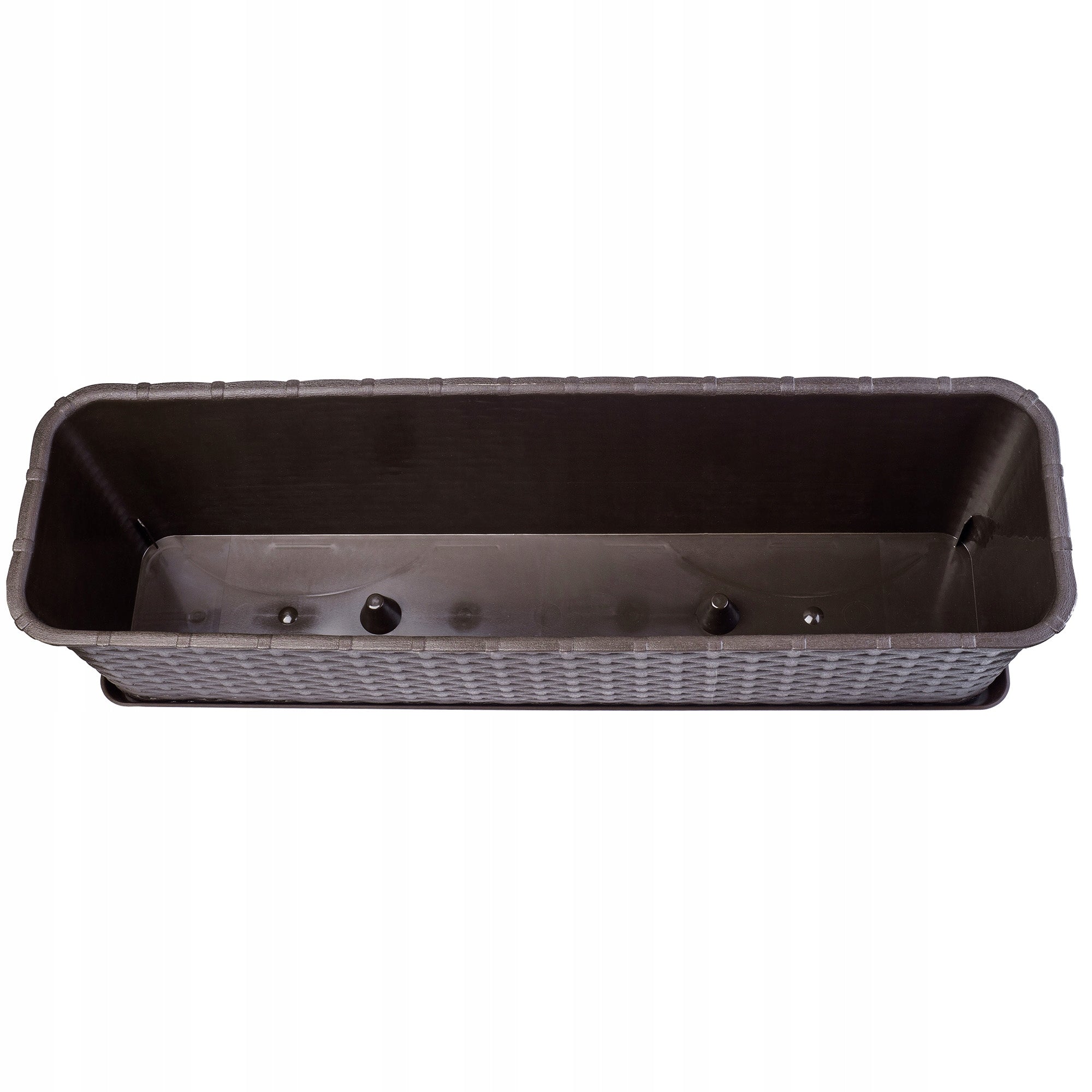 BALCONY BOX FLOWER POT 60cm FLOWER STAND BROWN Color beige