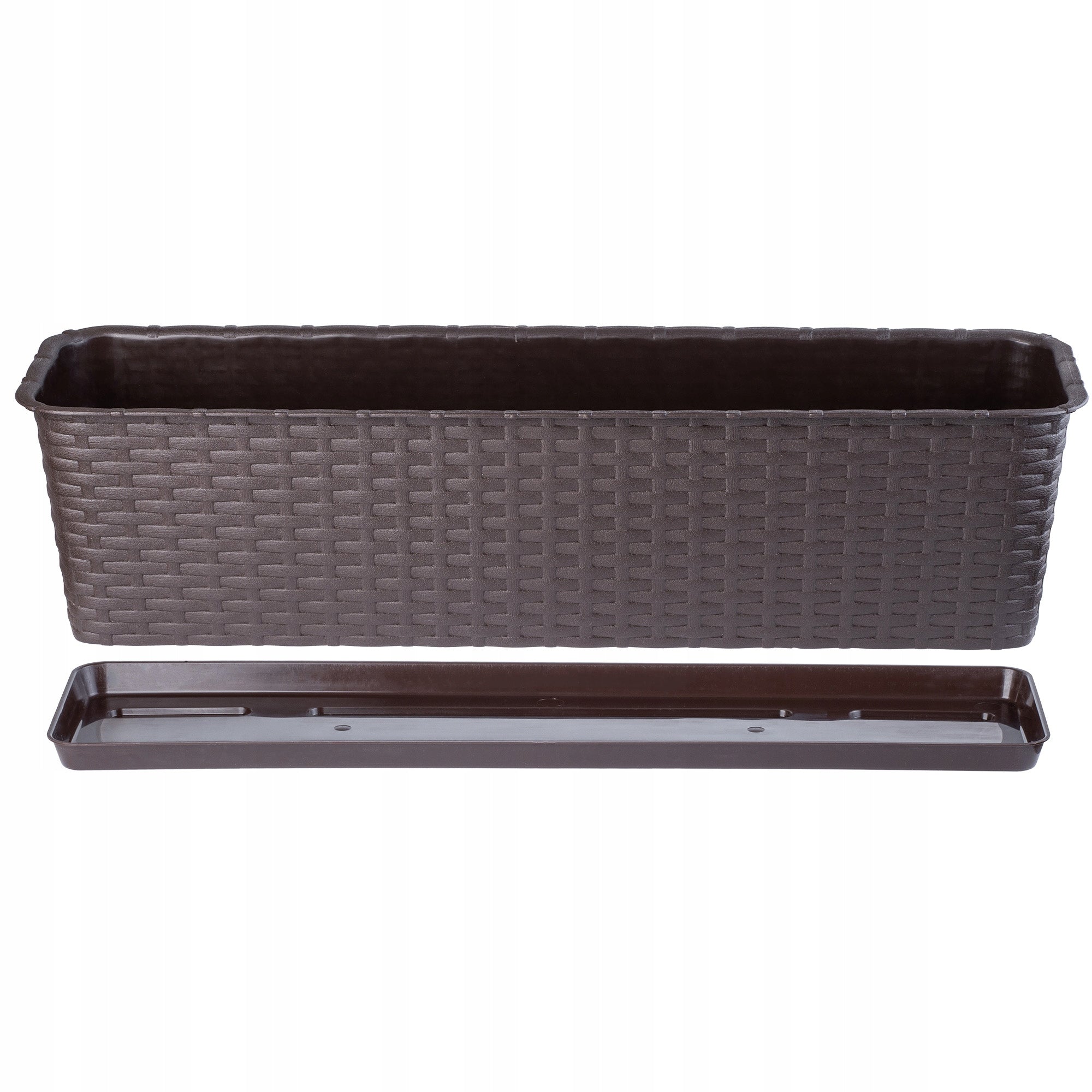 BALCONY BOX FLOWER POT 60cm FLOWER STAND BROWN Maximum length 60 cm