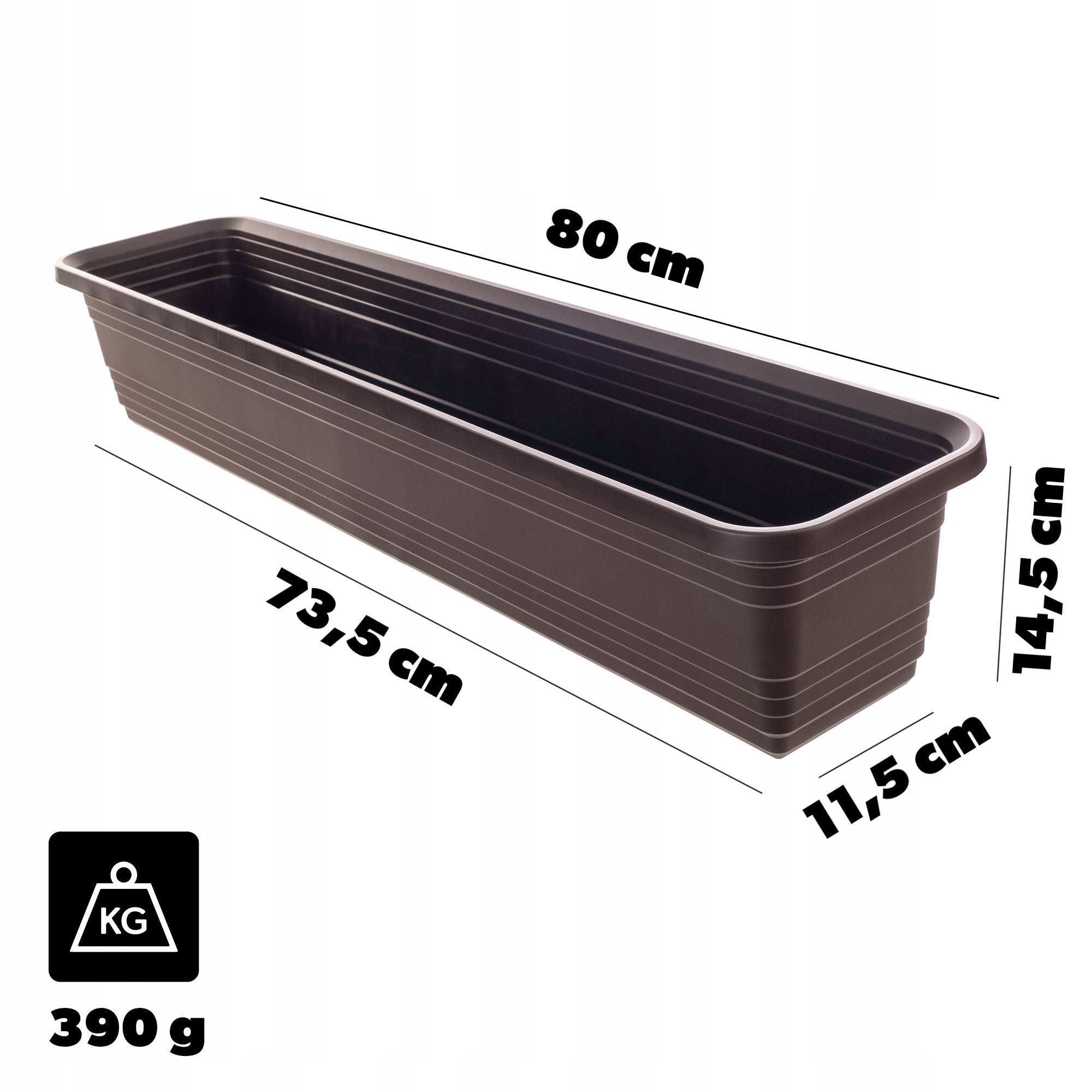 BALCONY BOX FLOWER POT 80cm MOCHA FLOWER BOX KADAX Weight 0.26 kg