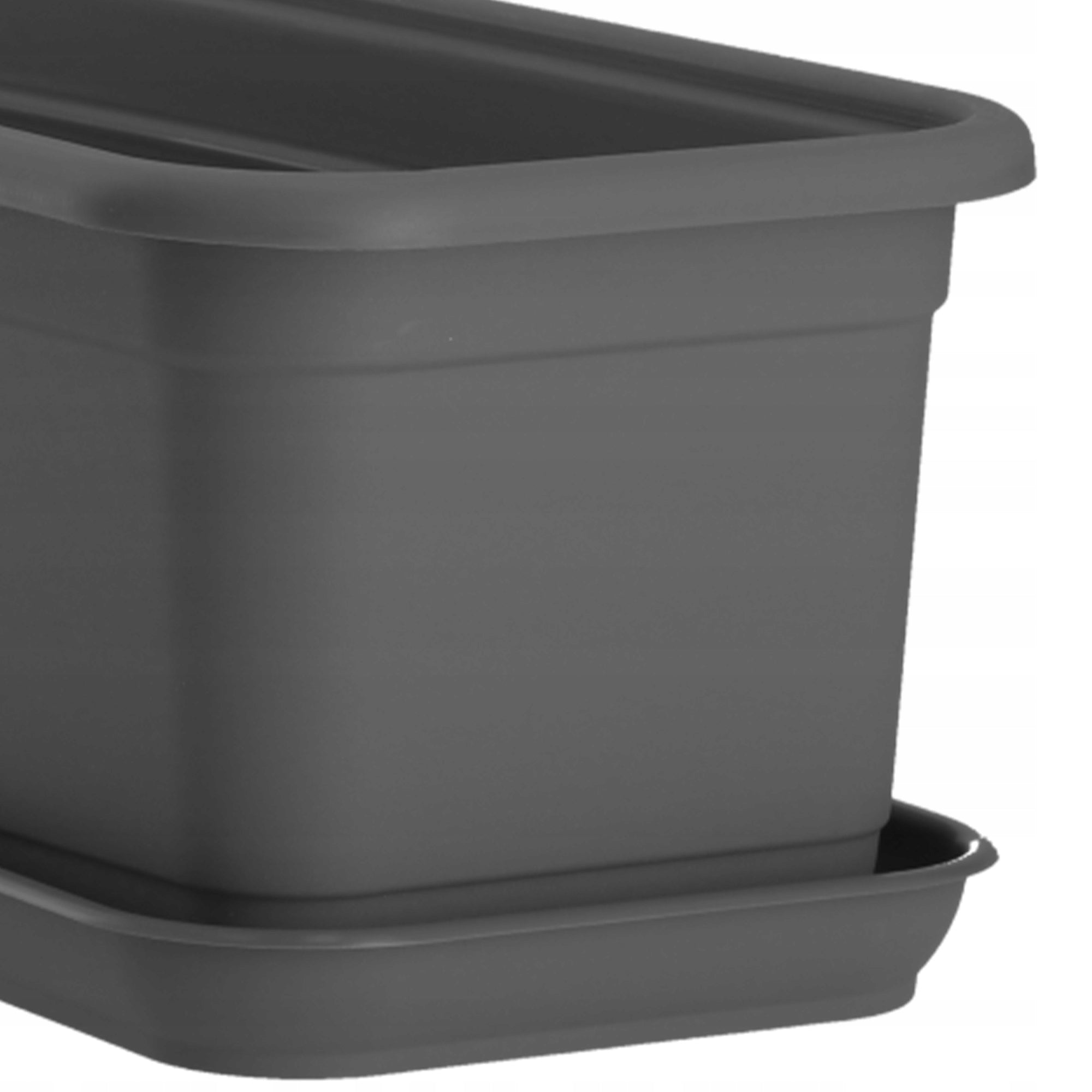 BALCONY BOX FLOWER POT 80cm WITH STAND BALCONY FLOWERS ANTHRACITE Material synthetic material