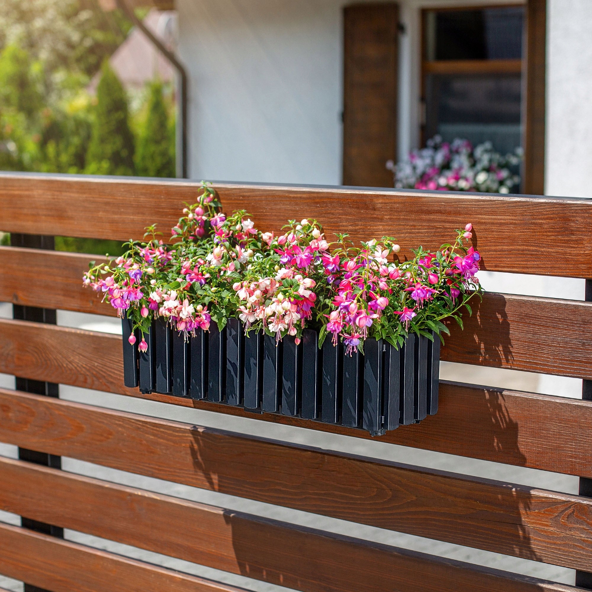 BALCONY BOX FLOWER POT FLOWER HOLDERS 58x18x16,5 cm ANTHRACITE Packaging status original