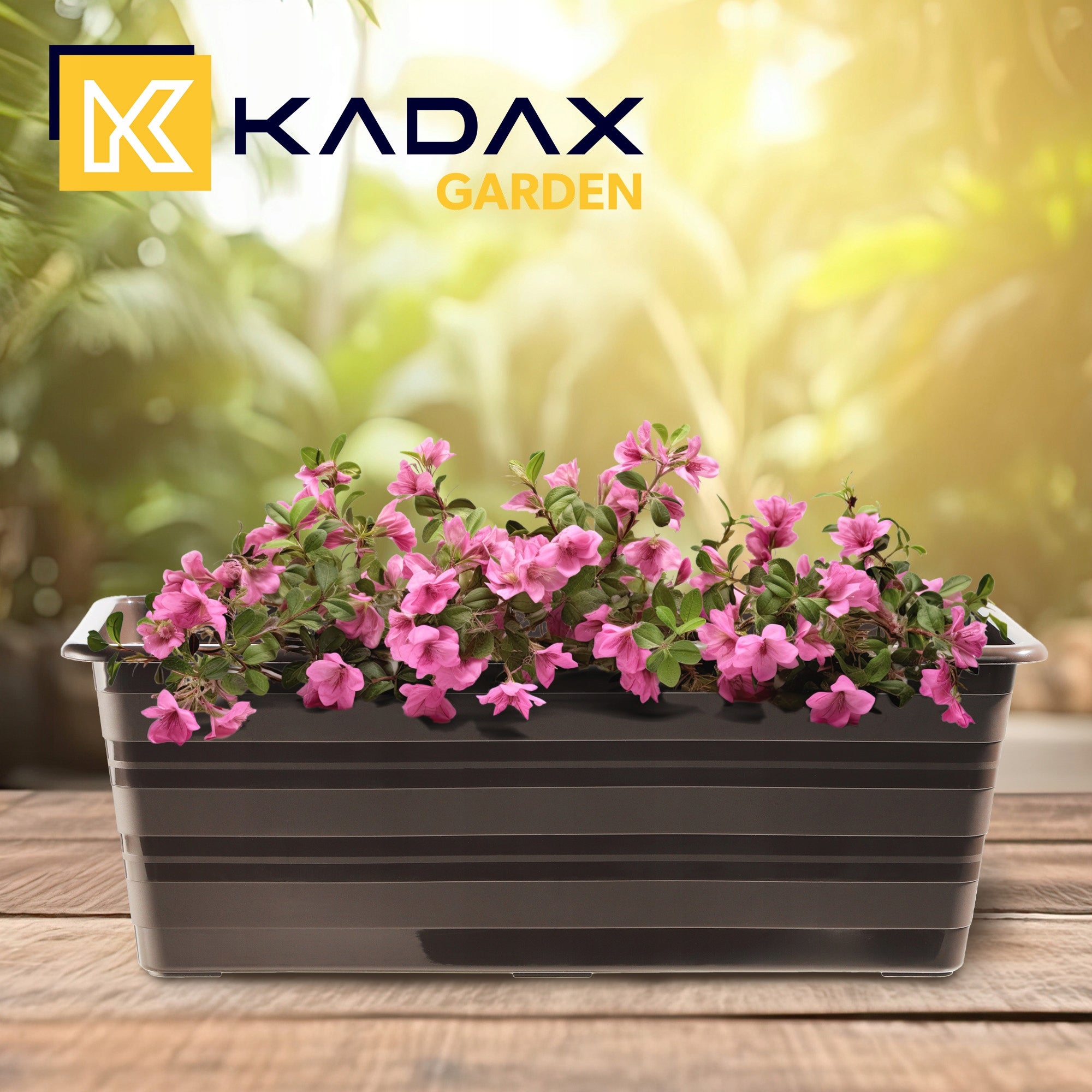 BALCONY BOX FLOWER POT LARGE 40cm FLOWERS PACKAGE 4 PCS FLOWERBED Brand Kadax
