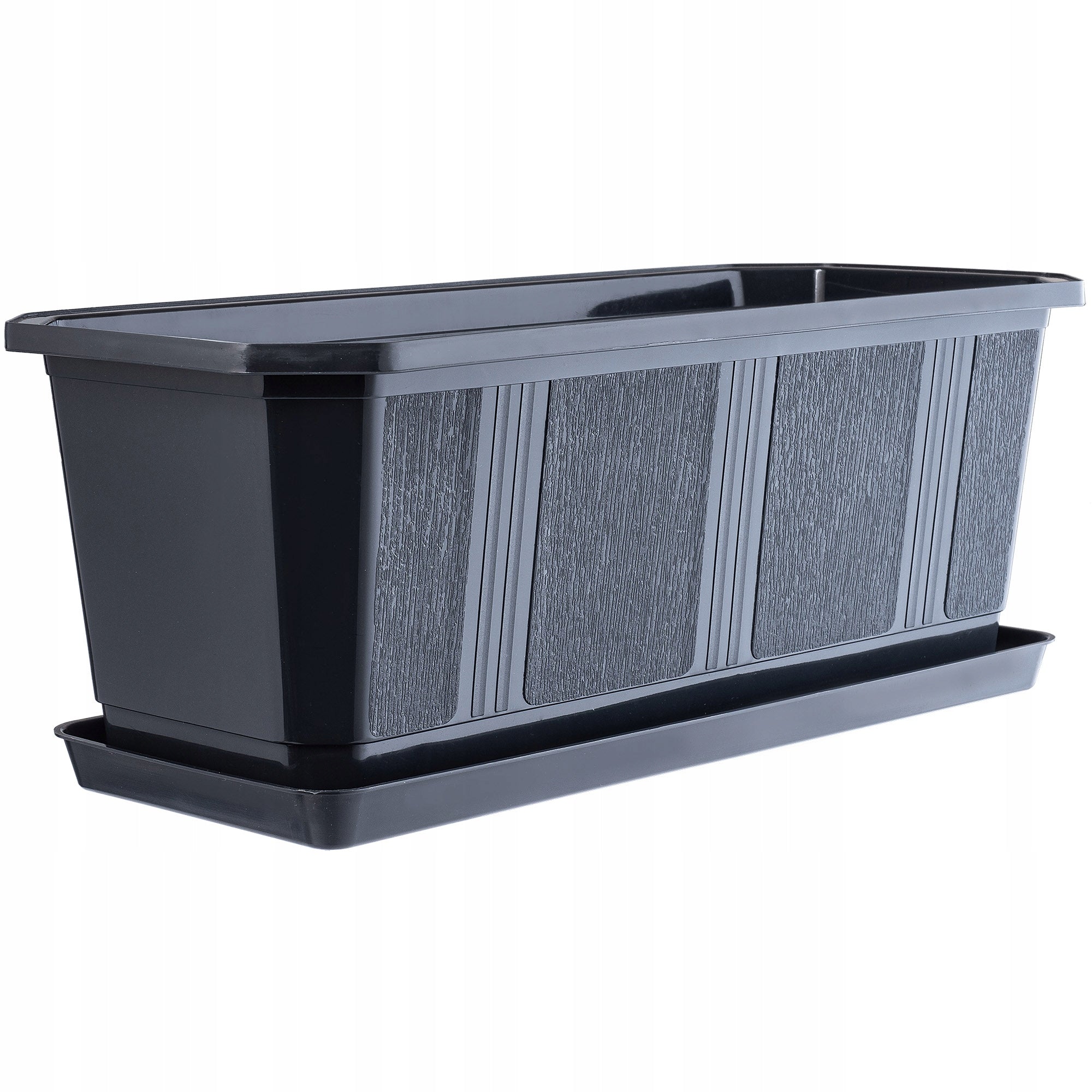 BALCONY BOX FLOWER POT PLANTER 40 cm WITH FLOWER STAND RAILING Material synthetic material
