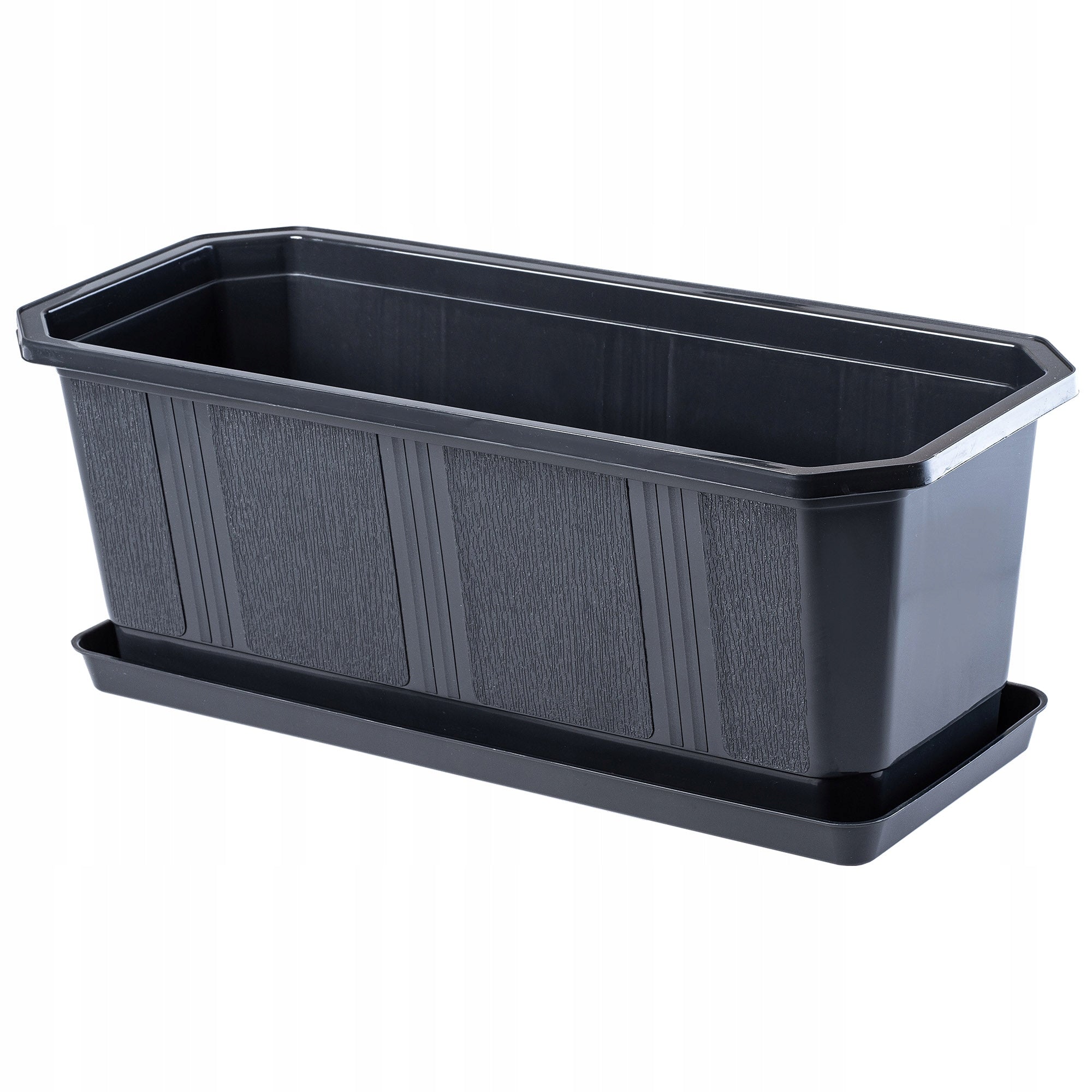 BALCONY BOX FLOWER POT PLANTER 40 cm WITH FLOWER STAND RAILING