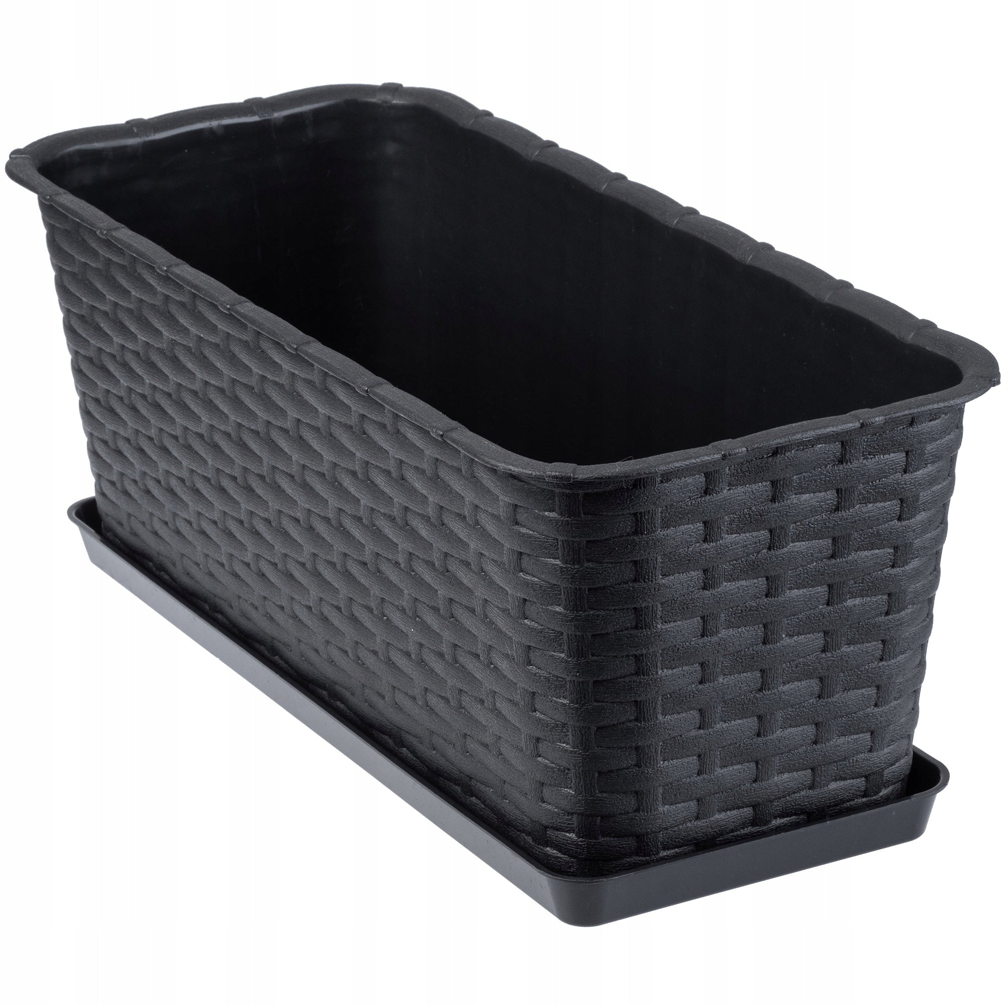 BALCONY BOX FLOWER POT WITH FLOWER STAND 40 cm ANTHRACITE Length 40 cm