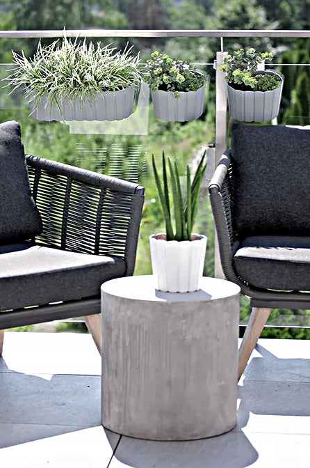 BALCONY FLOWER POT BOX 383mm WHITE HANGING FOR TERRACE DECORATIVE Packaging status original