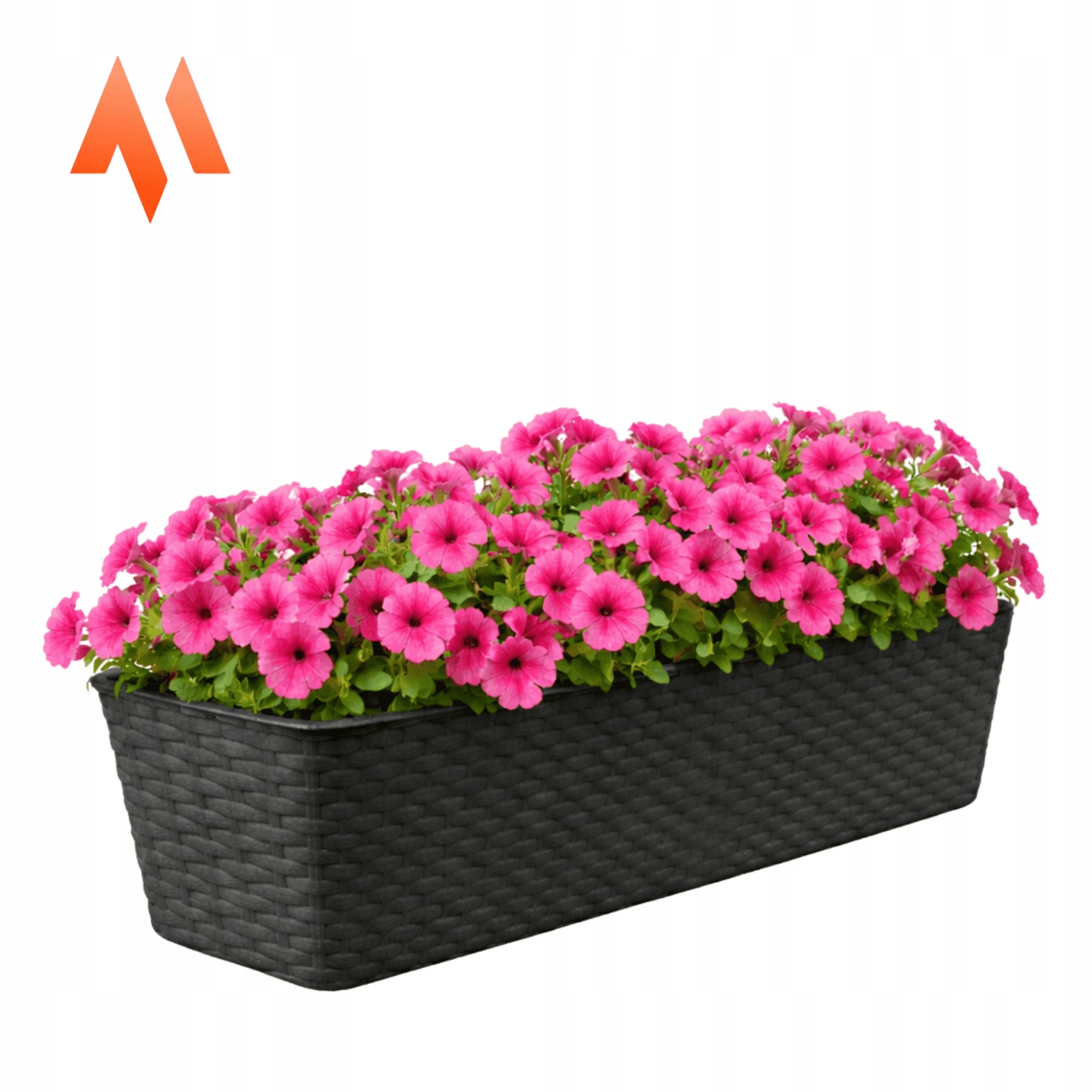 BALCONY FLOWER POT RATTAN PLANTER FOR BALCONY FLOWERS PLANTS 60cm ANTHRACITE Packaging status original