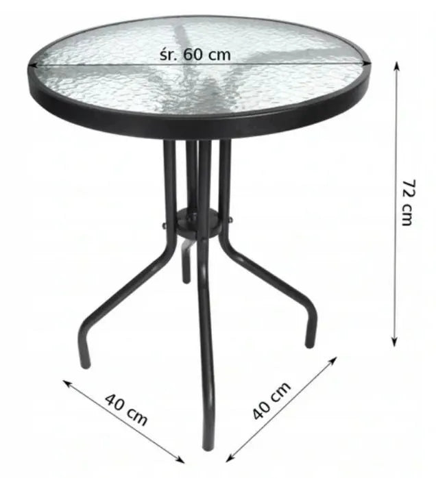 BALCONY FURNITURE SET BISTRO TABLE + 2 TEHNORATTAN CHAIRS Number of items in the set 3