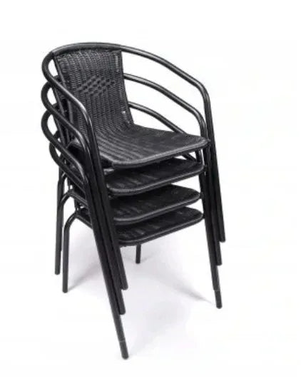 BALCONY FURNITURE SET BISTRO TABLE + 2 TEHNORATTAN CHAIRS Set contents chair table