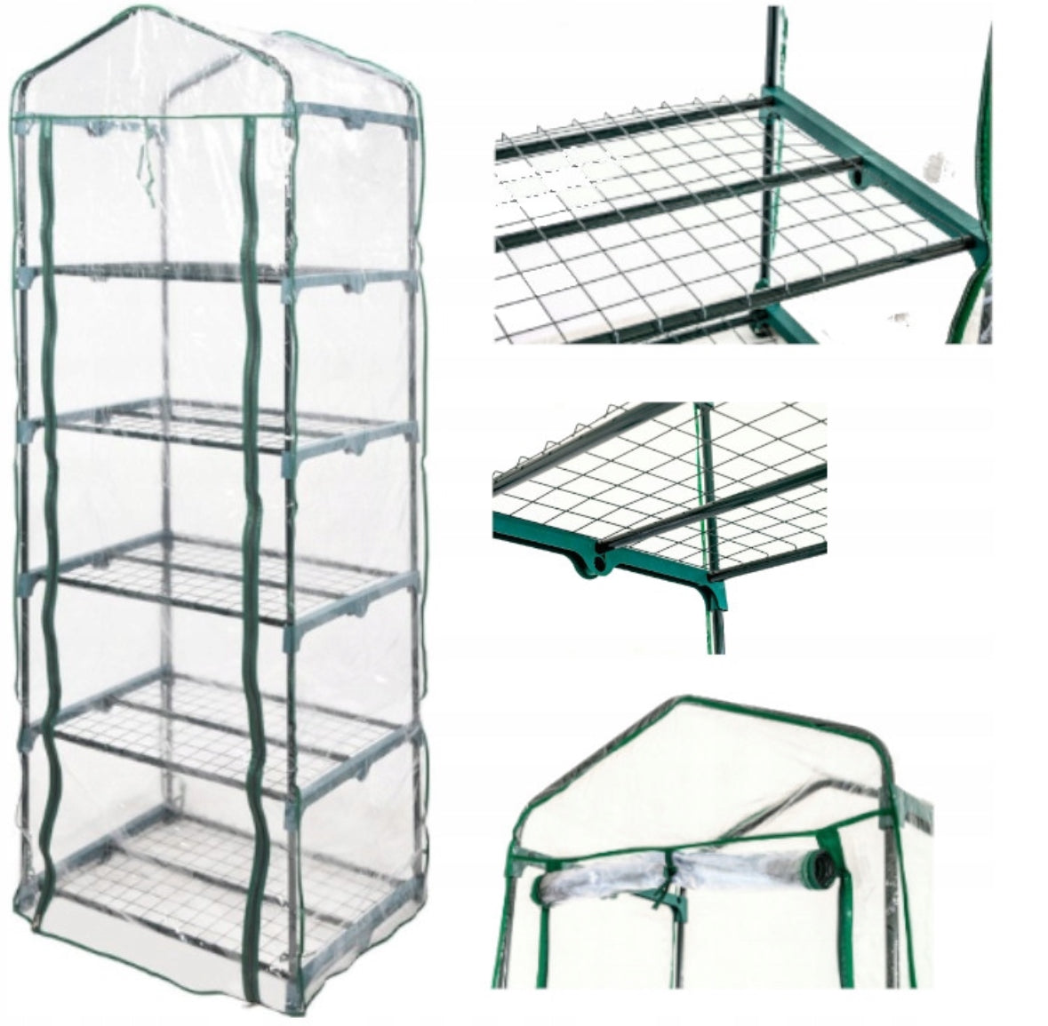 BALCONY GARDEN GREENHOUSE 5 SHELVES FLOWER RACK 190x70 cm VERTICAL MINI Length 0.5 m
