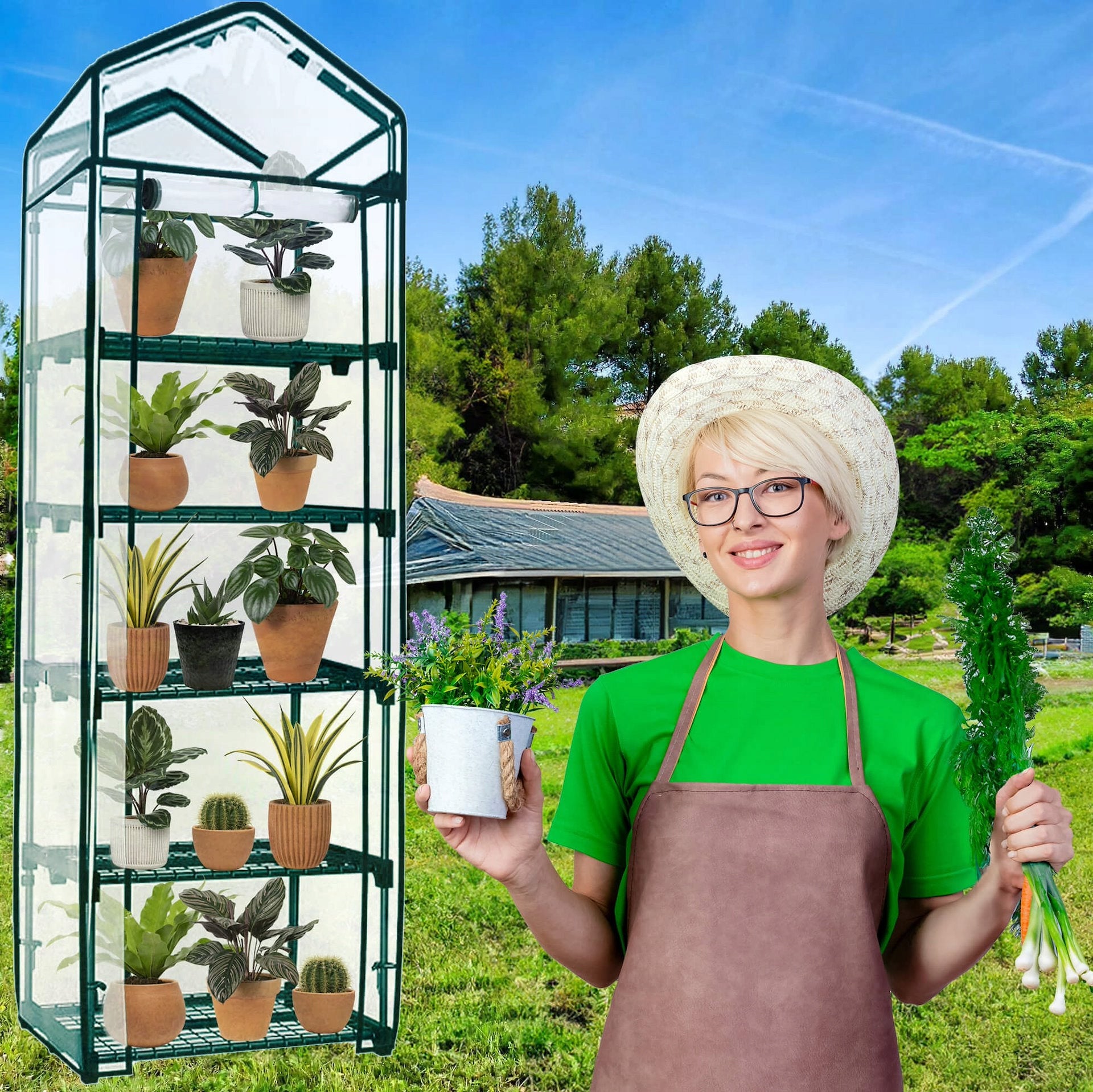 BALCONY GARDEN GREENHOUSE 5 shelves 190x70x50cm UV4 for BALCONY FOLIAK Packaging status original