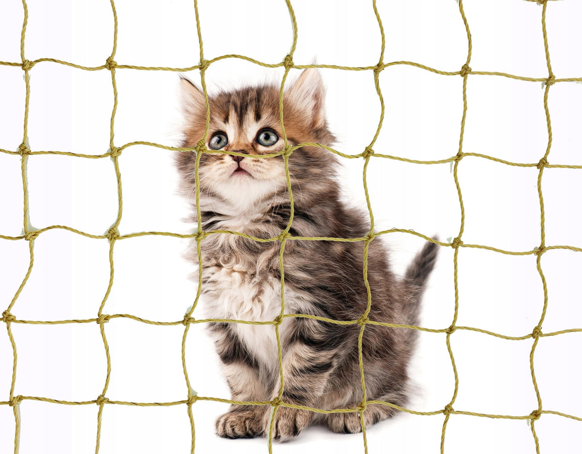 BALCONY NET WITH PREMIUM WIRE FOR CAT WITHOUT DRILLING SET 6x3m Brand Heckermann