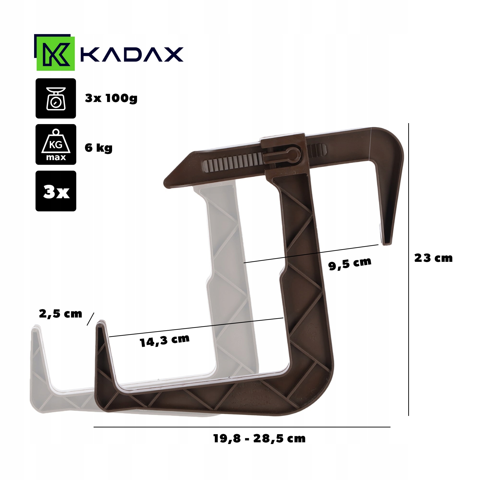 BALCONY POT HOLDER BOX HOOK FOR BOXES SET OF 3 Brand Kadax