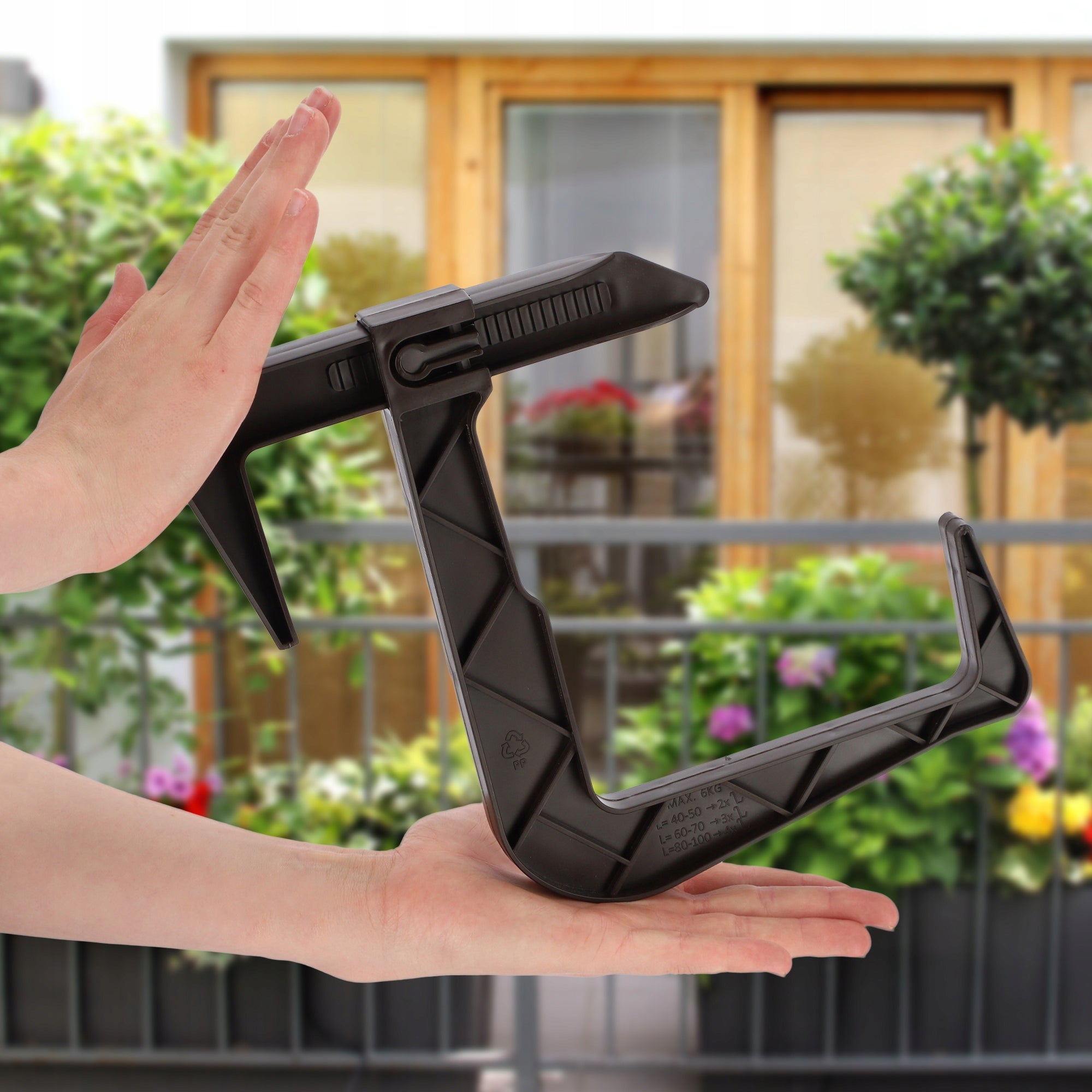 BALCONY POT HOLDER BOX HOOK FOR BOXES SET OF 3 Manufacturer code K4131