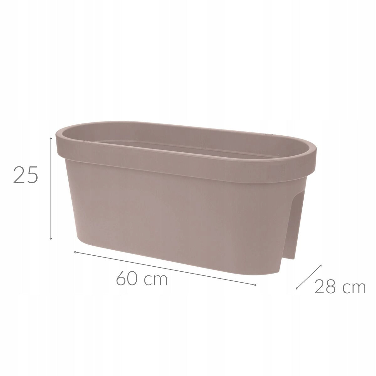 BALCONY POT ON RAILING PLASTIC 60X28X25 CM BEIGE Brand ProGarden