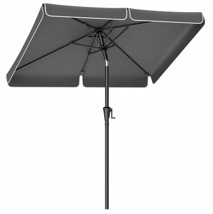 BALCONY UMBRELLA 200X150 SUN CRANK GREY SONGMICS