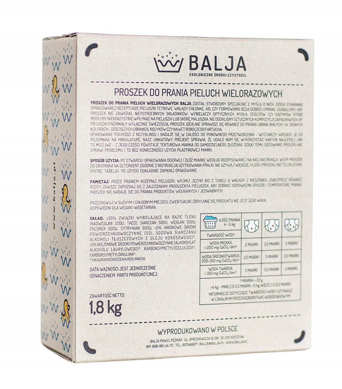 BALJA Organic Reusable Diaper Washing Powder Brand Balja