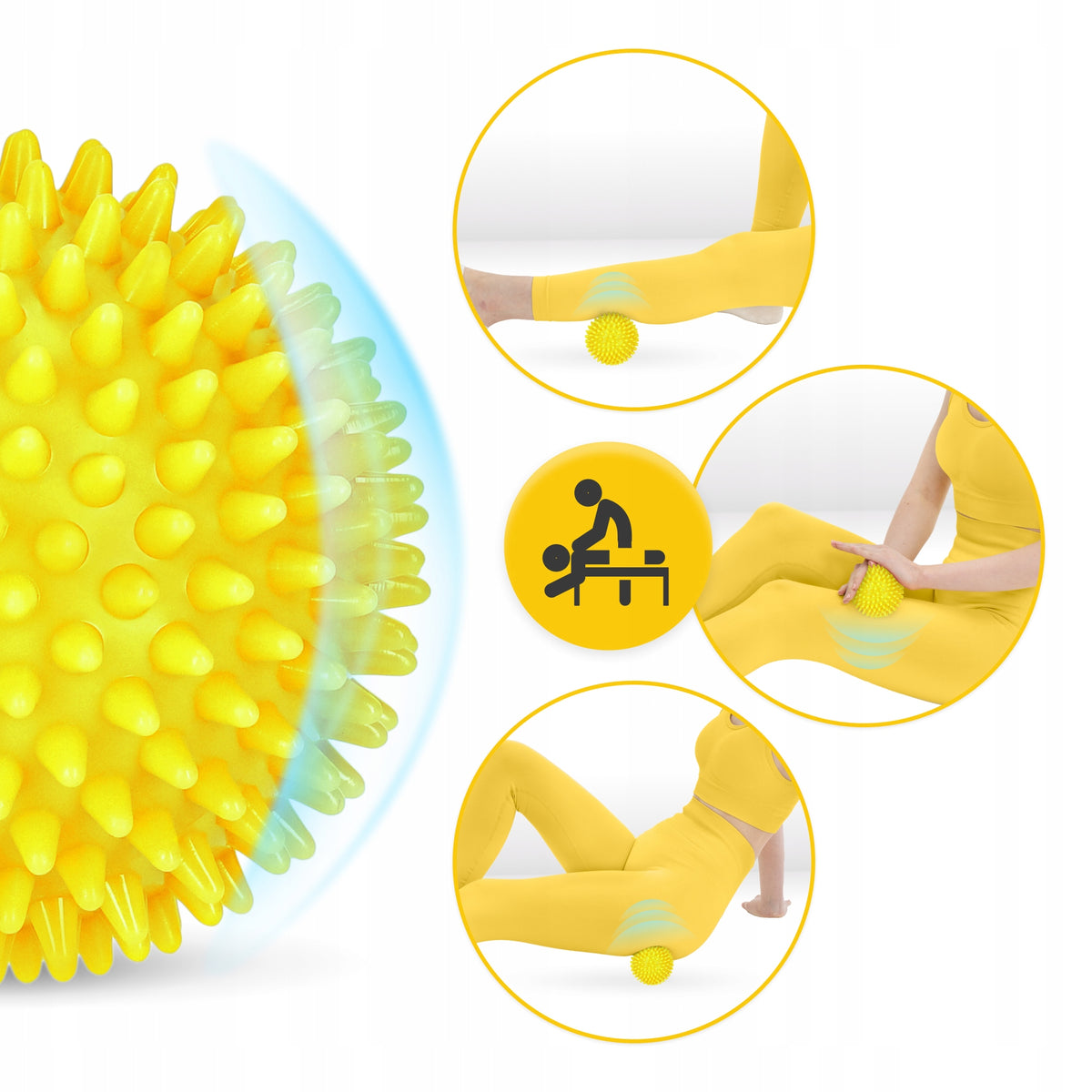 BALL WITH SPIKES FOR MASSAGE HEDGEHOG REHABILITATION BODY FACE FEET HARD Brand 4FIZJO