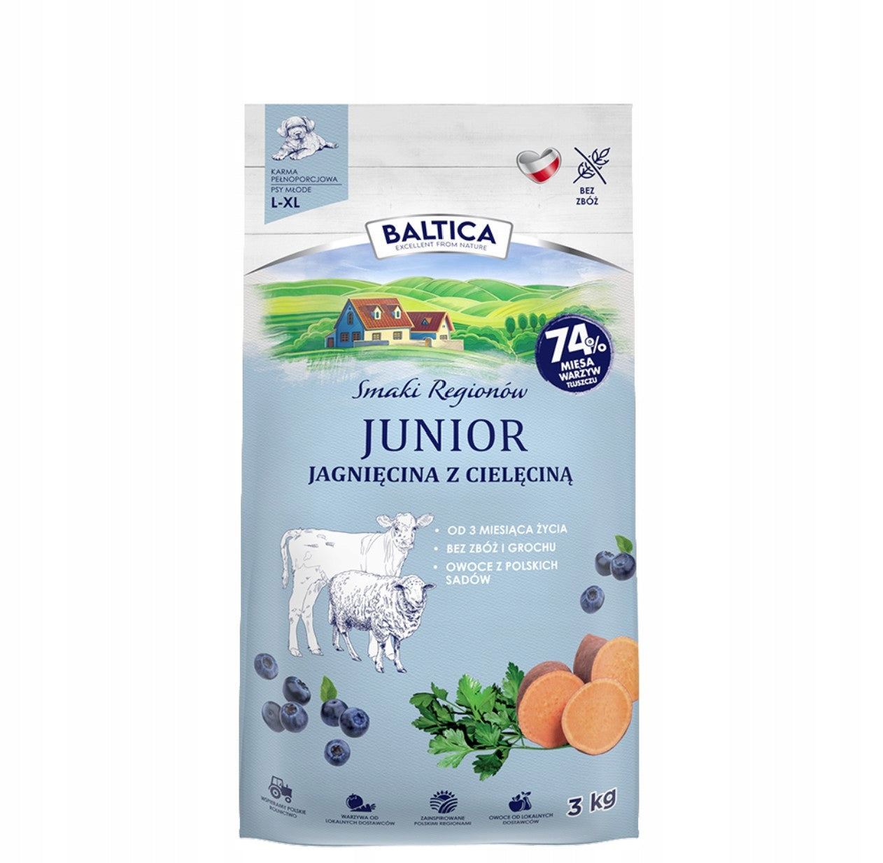 BALTICA FLAVORS OF REGIONS JUNIOR LAMB WITH VEAL XL 3kg LARGE BREEDS Manufacturer code B394