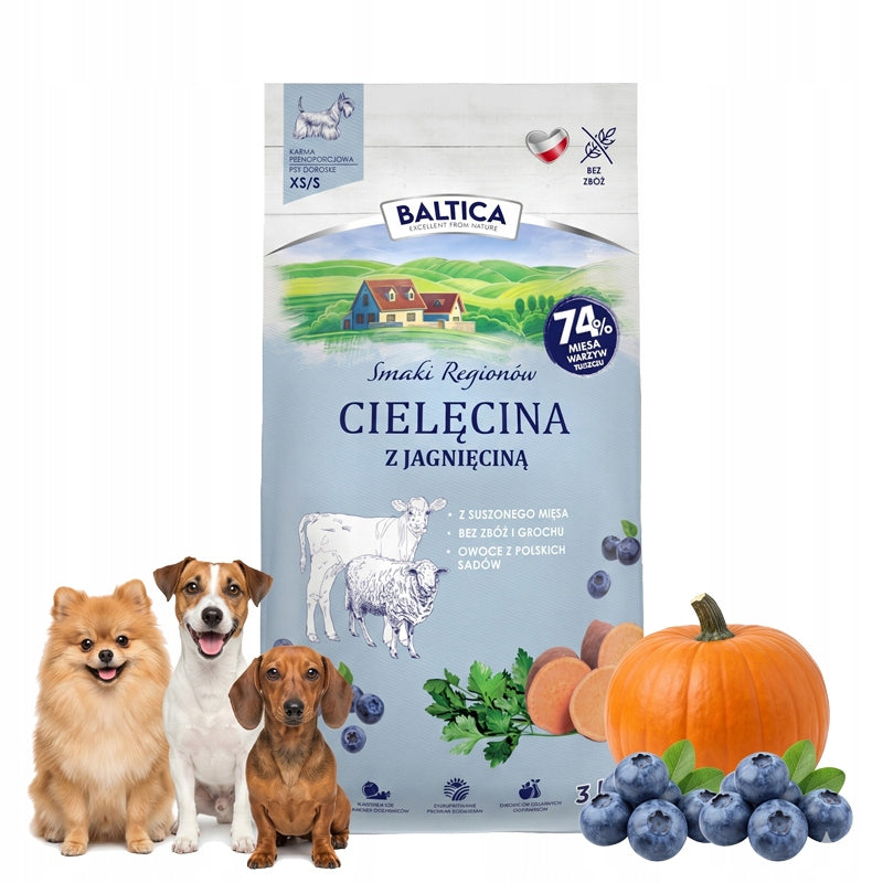 BALTICA FLAVORS OF REGIONS JUNIOR LAMB WITH VEAL XL 3kg LARGE BREEDS