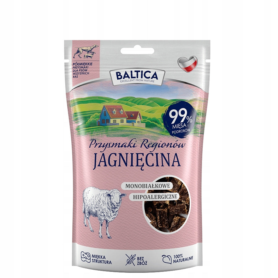 BALTICA LAMB TREATS 80G NATURAL SEMI-SOFT DOG TRAINERS Flavor lamb
