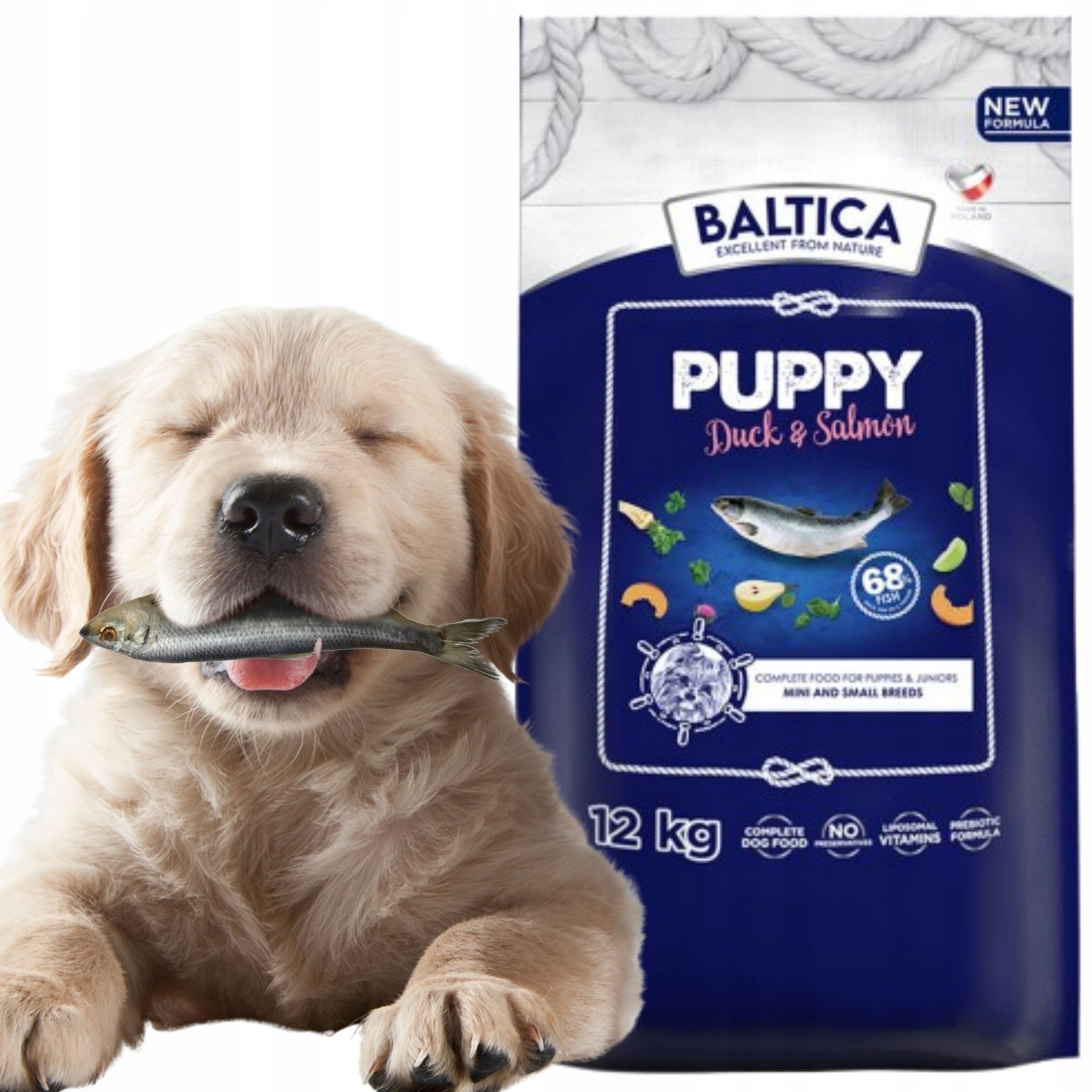 BALTICA PUPPY DUCK SALMON FOR PUPPIES SALMON AND DUCK 12KG SMALL XS/S