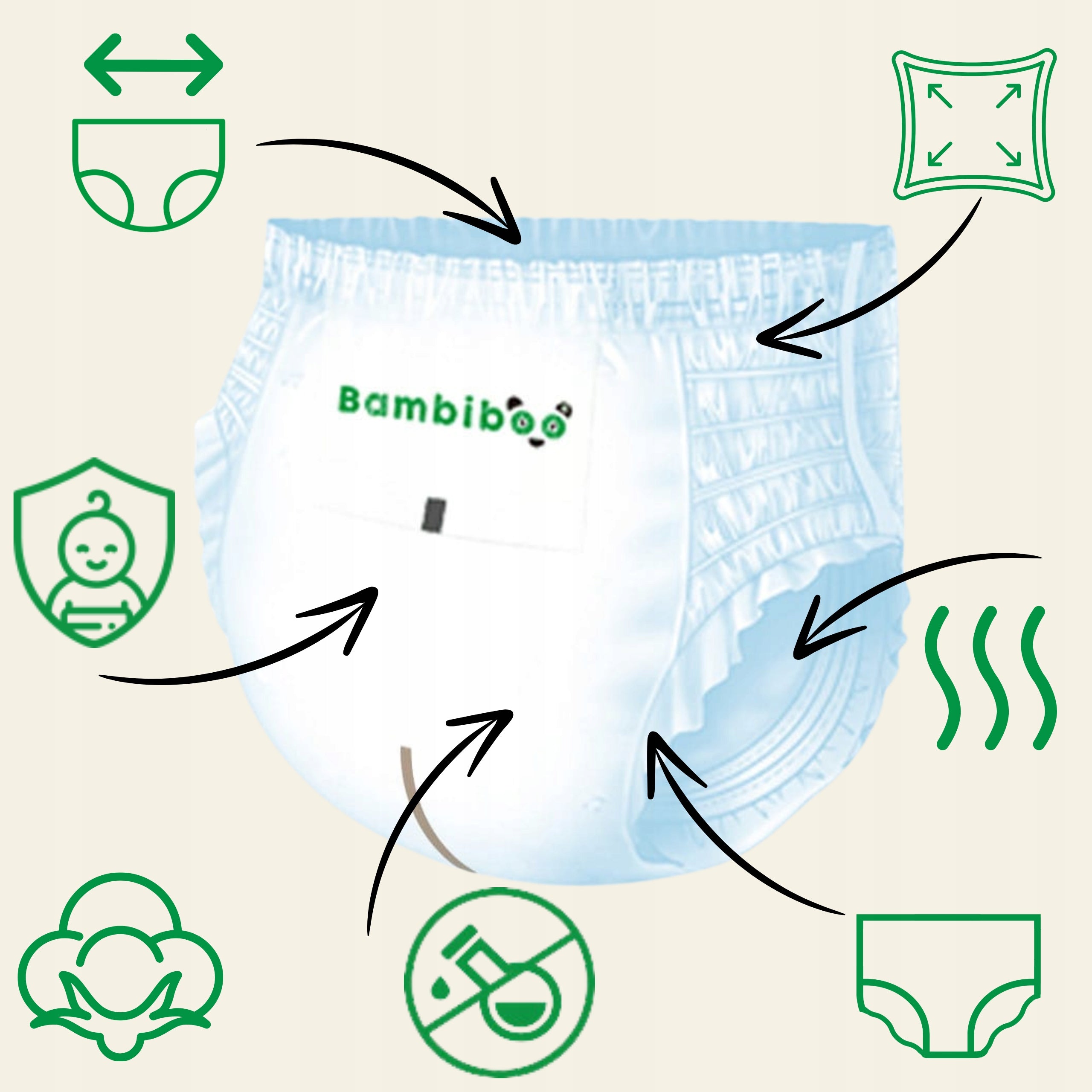 BAMBIBOO Maxi 4 SET 8x22pcs Cottonwear 9-14kg Pants Brand Bambiboo