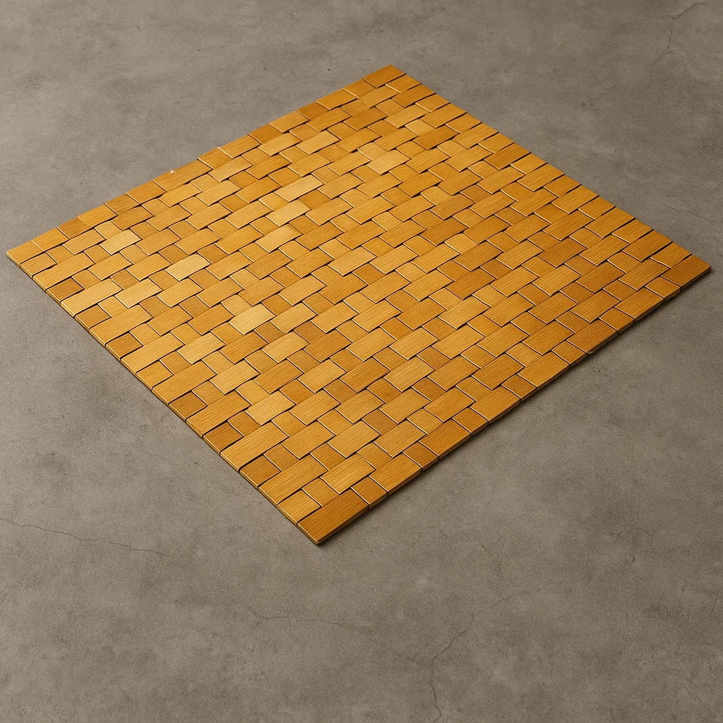 BAMBOO BATHROOM MAT WOODEN NON-SLIP RUG NATURAL 50x70 cm Thickness 10 mm