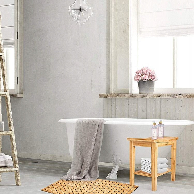 BAMBOO BATHROOM MAT WOODEN NON-SLIP RUG NATURAL 50x80 cm Manufacturer code SG-ATS07