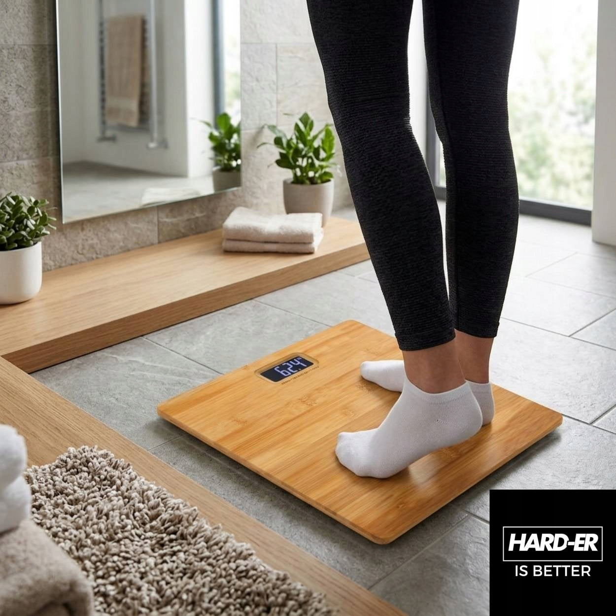 BAMBOO BATHROOM SCALE WOODEN LED DISPLAY Electronic Hard-er Brand no brand