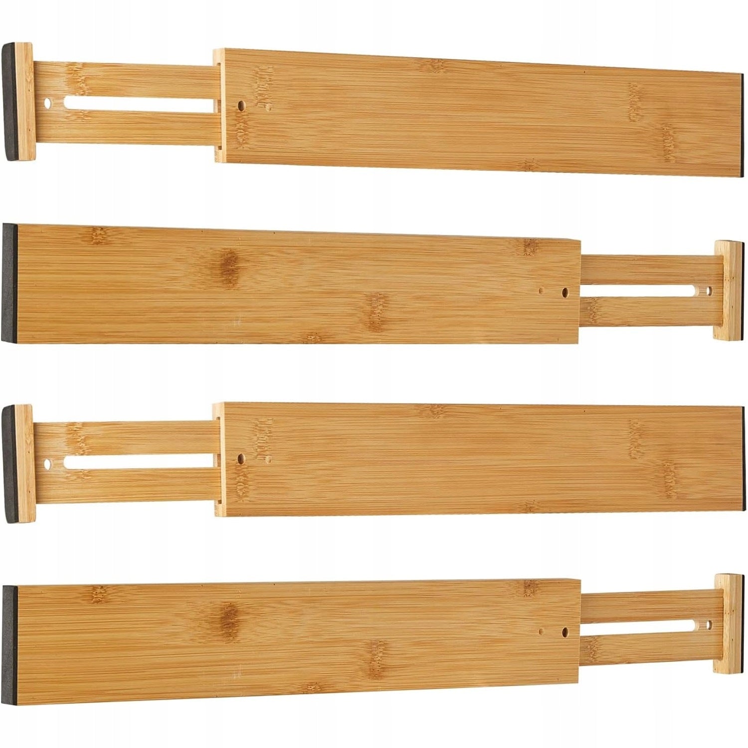 BAMBOO CABINET DRAWER COMPARTMENTS ADJUSTABLE ORGANIZER SEPARATOR 4 PACK Brand Bedee