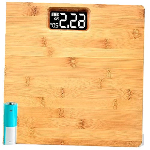 BAMBOO DIGITAL BATHROOM SCALE UP TO 180KG LCD Wooden For Home