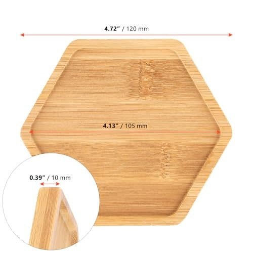 BAMBOO HEXAGONAL WOODEN BEVERAGE STANDS SET OF 16 Manufacturer code Bez marki