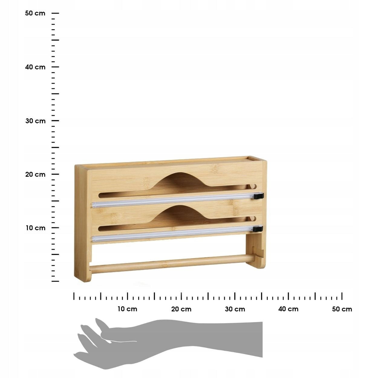 BAMBOO KITCHEN FOIL DISPENSER Paper Towel Holder Hanging Manufacturer code 58045