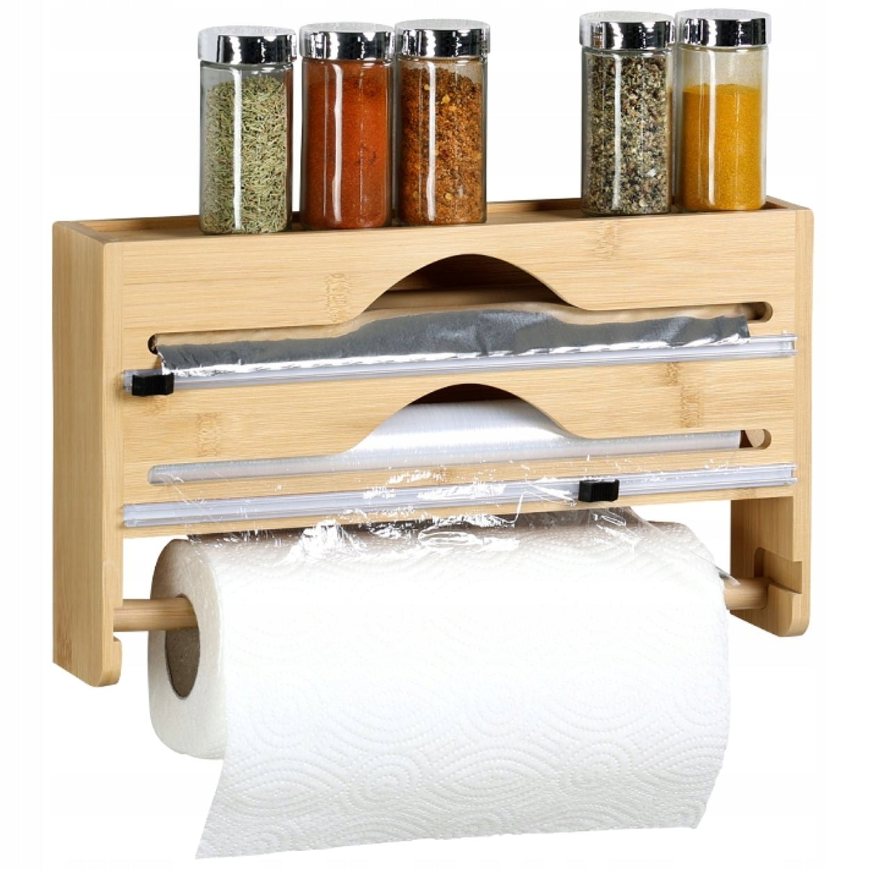 BAMBOO KITCHEN FOIL DISPENSER Paper Towel Holder Hanging Product weight with unit packaging 0.78 kg