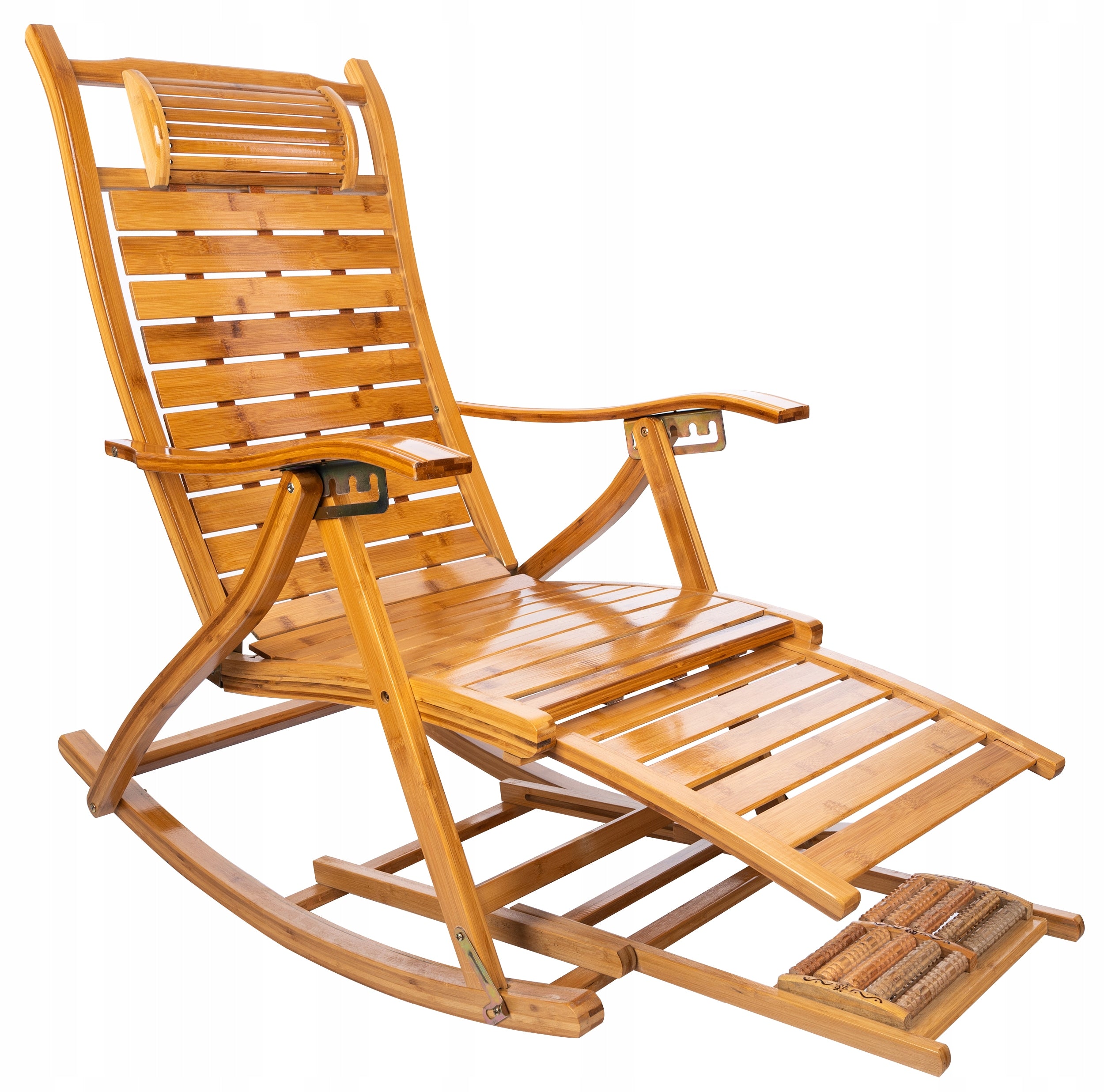 BAMBOO LOUNGER ROCKING CHAIR GARDEN MASSAGE BEACH FOLDING PREMIUM Frame material bamboo