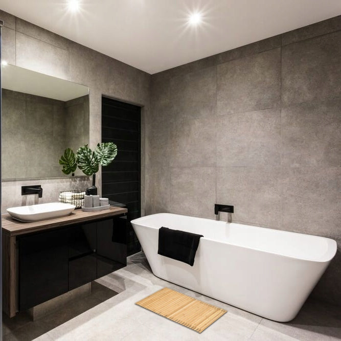 BAMBOO MAT BATHROOM WOODEN NON-SLIP RUG NATURAL 40X60 CM Brand MORE&DECO