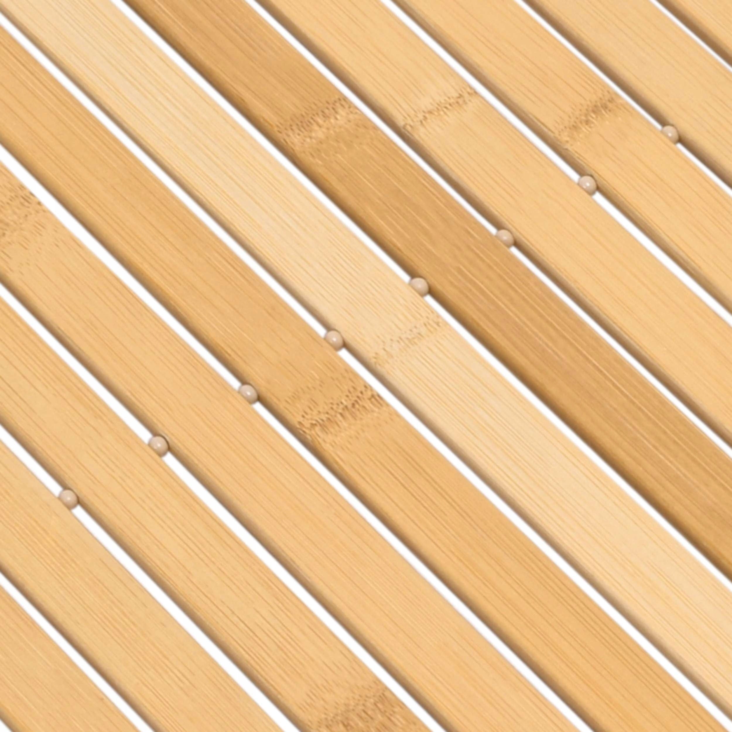 BAMBOO MAT FOR BATHROOM WOODEN BATHROOM RUG NATURAL 40x60 cm Material bamboo fiber