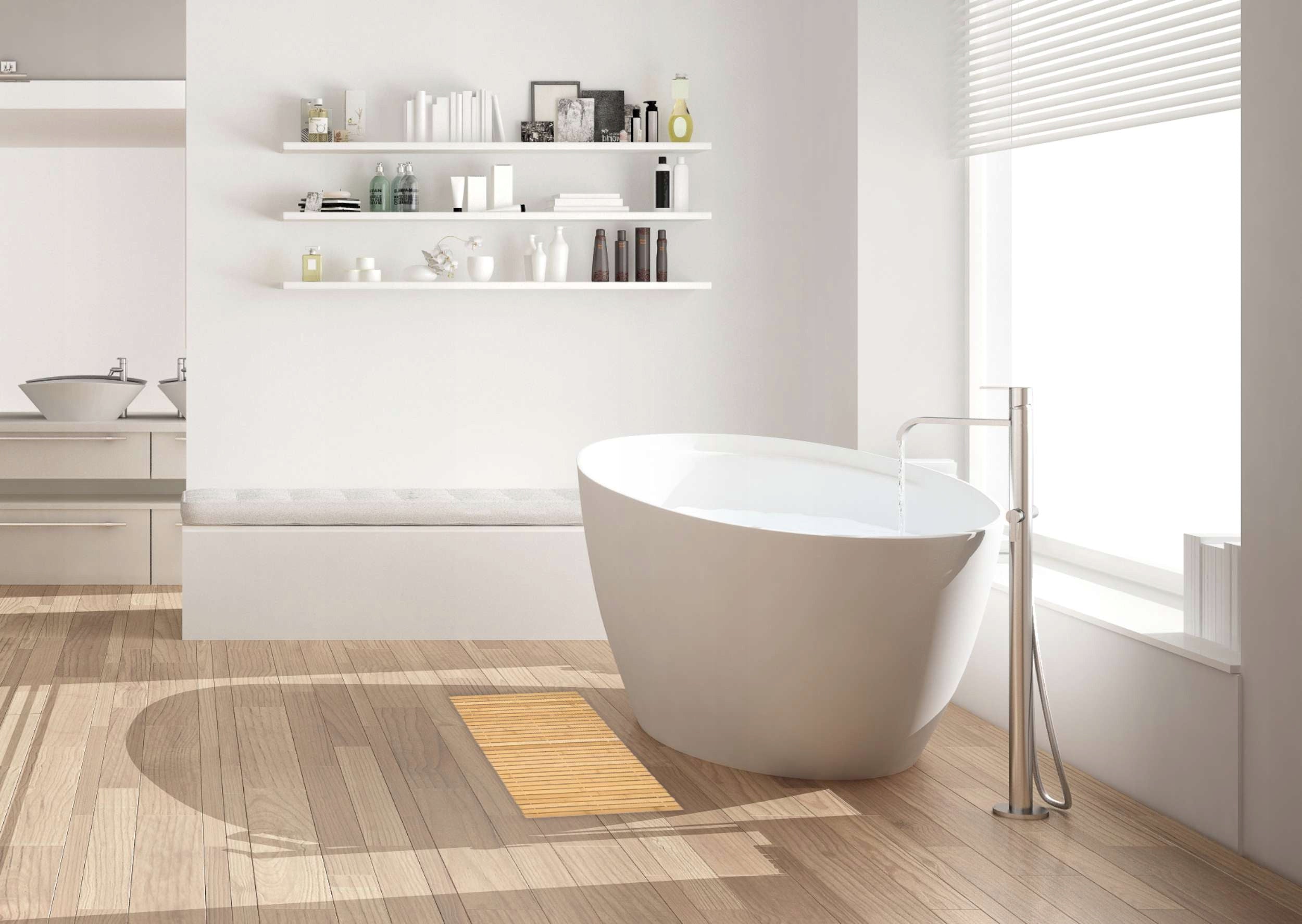 BAMBOO MAT FOR BATHROOM WOODEN BATHROOM RUG NATURAL 50x80 cm Manufacturer code 5902340318072