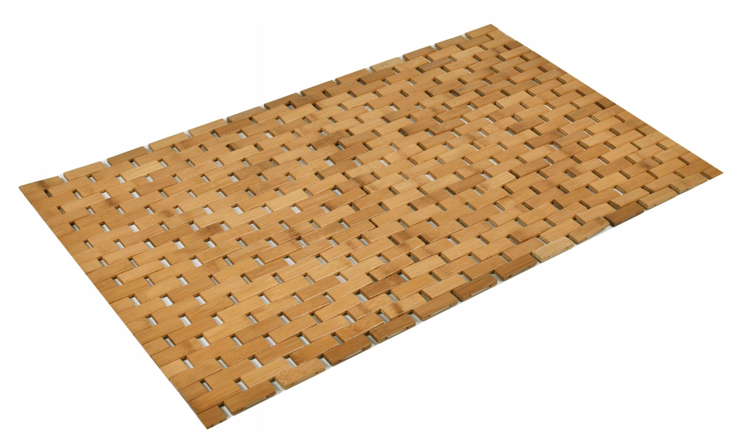 BAMBOO MAT WOODEN BATHROOM NATURAL NON-SLIP RUG 50x80