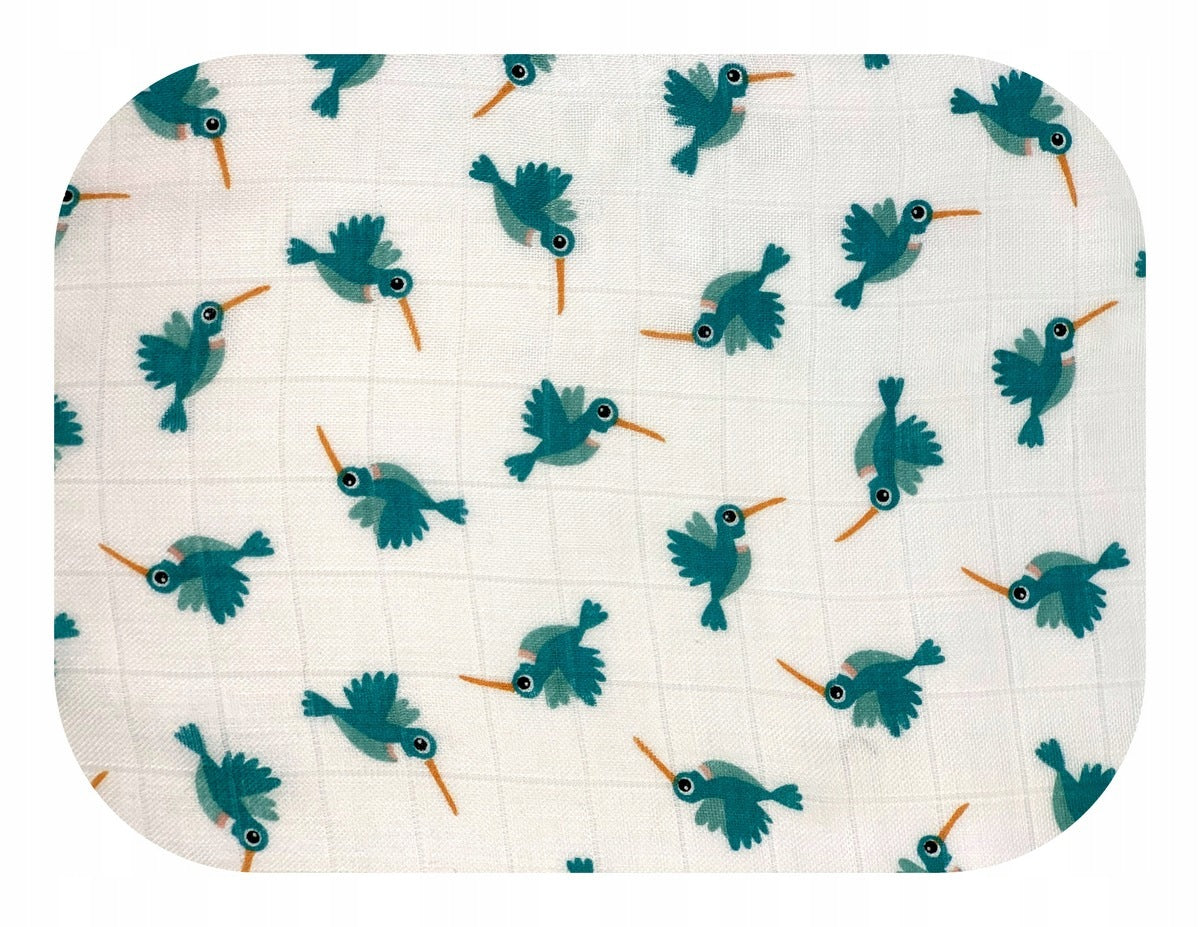 BAMBOO SWADDLE 120x120 884 BIRD BLUE Packaging status original