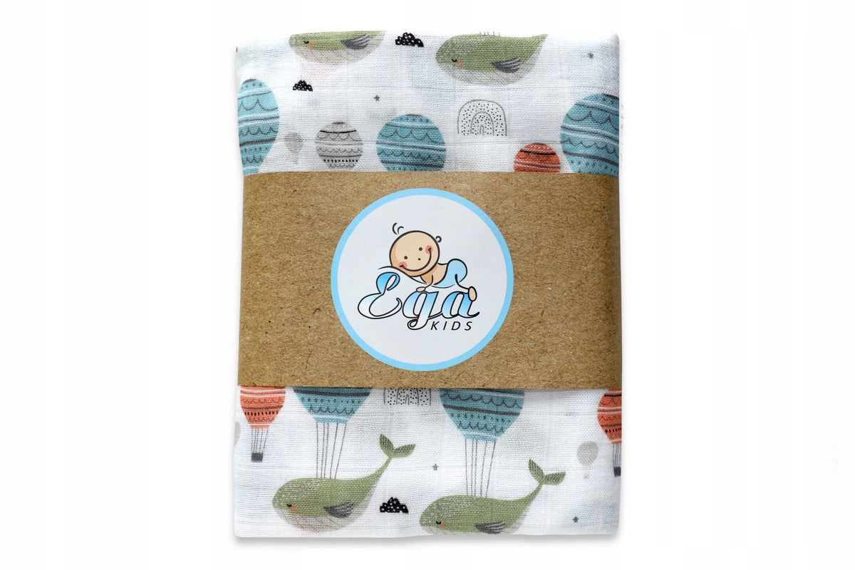 BAMBOO SWADDLE DIAPER 120X120 WITH HEAD IN THE CLOUDS
