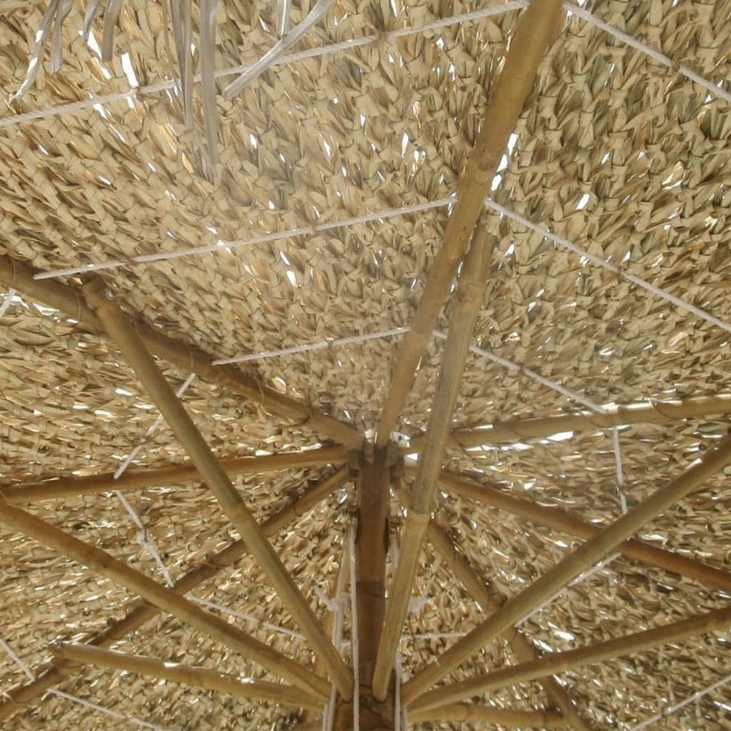BAMBOO UMBRELLA WITH BANANA LEAF COVER 210CM Packaging status original