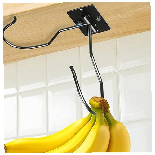 BANANA HOOK SELF ADHESIVE METAL FOLDING CABINET HANGER KITCHEN