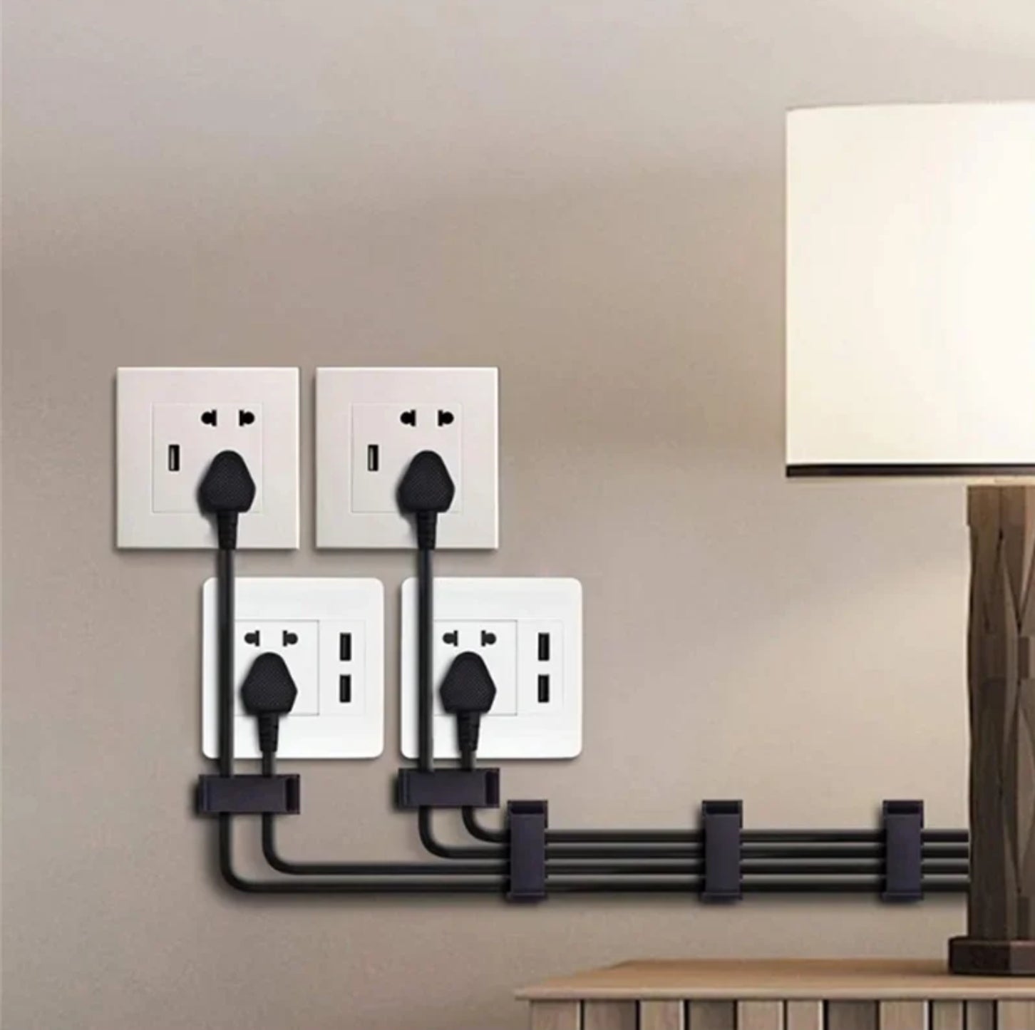 BAND CLIP ORGANIZER FOR FIXING WIRES SELF-ADHESIVE 10 PIECES Brand DKM