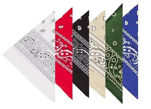 BANDANA COTTON PAISLEY MULTIFUNCTIONAL HEADBAND SCARF 6 PCS. Brand no brand