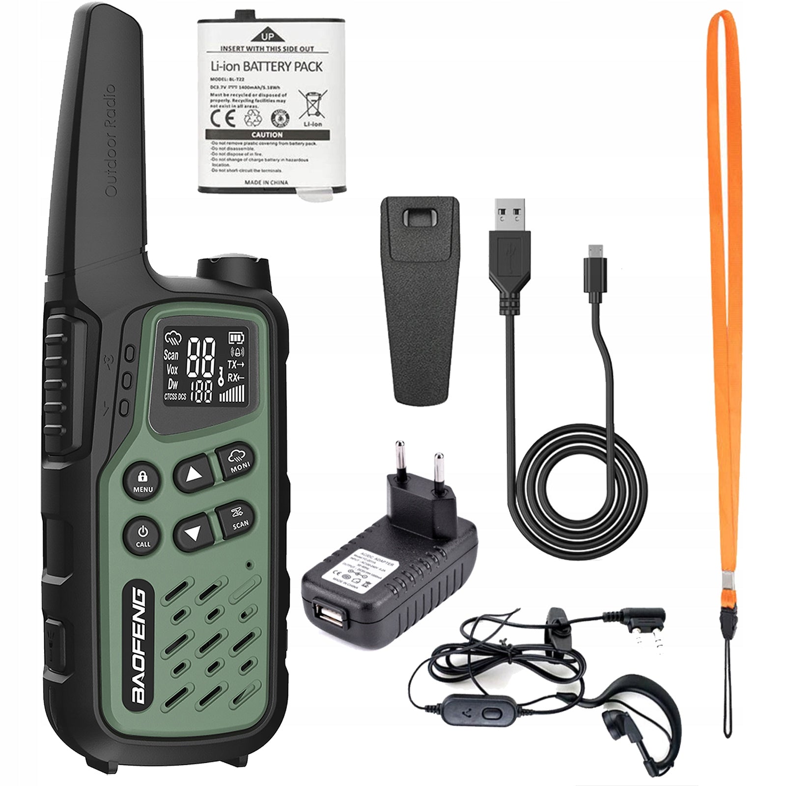 BAOFENG BF-25E WALKIE-TALKIES LONG RANGE CHANNEL WALKIE TALKIE USB-C FLASHLIGHT Manufacturer code BF-25E