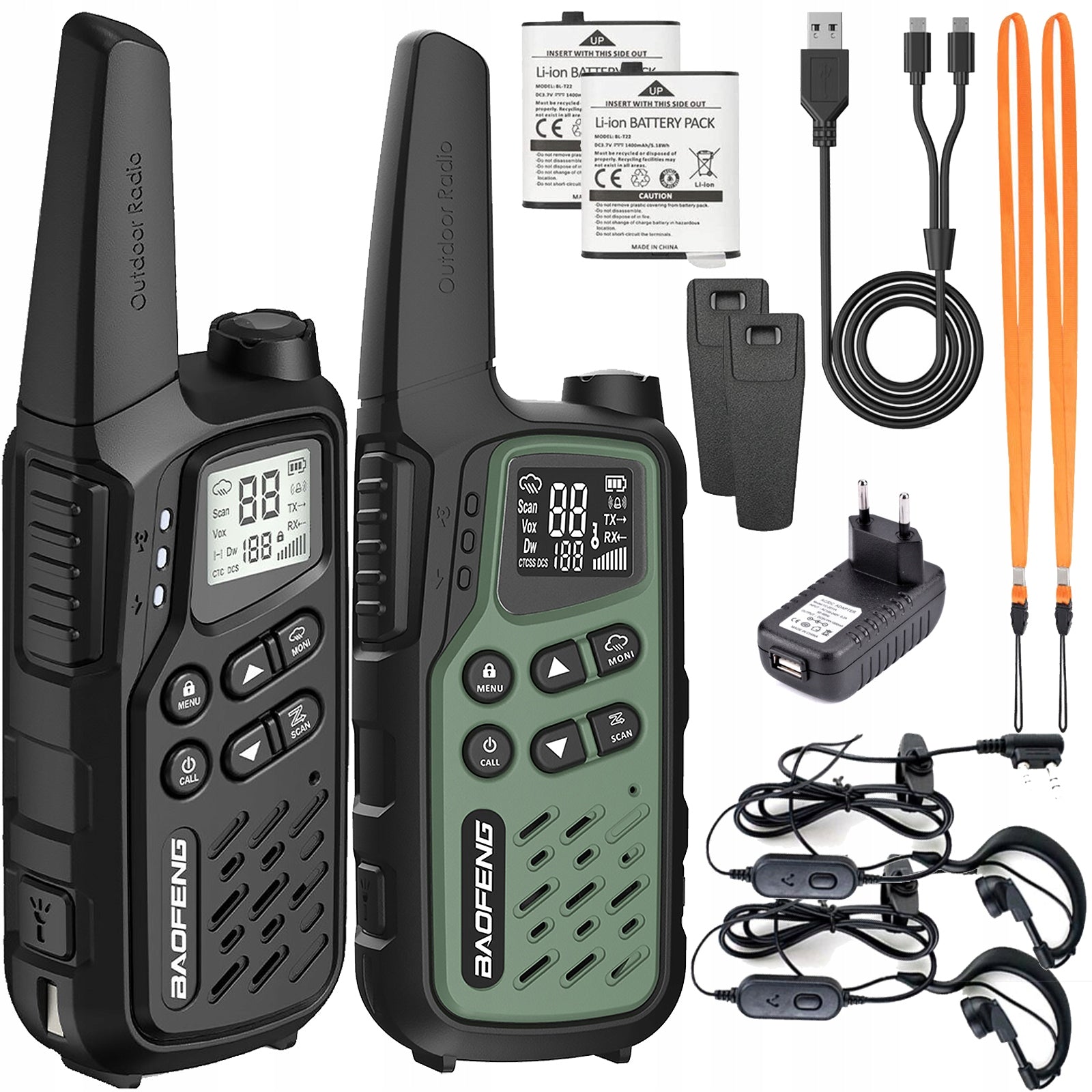 BAOFENG BF-25E WALKIE-TALKIES LONG RANGE CHANNEL WALKIE TALKIE USB-C FLASHLIGHT