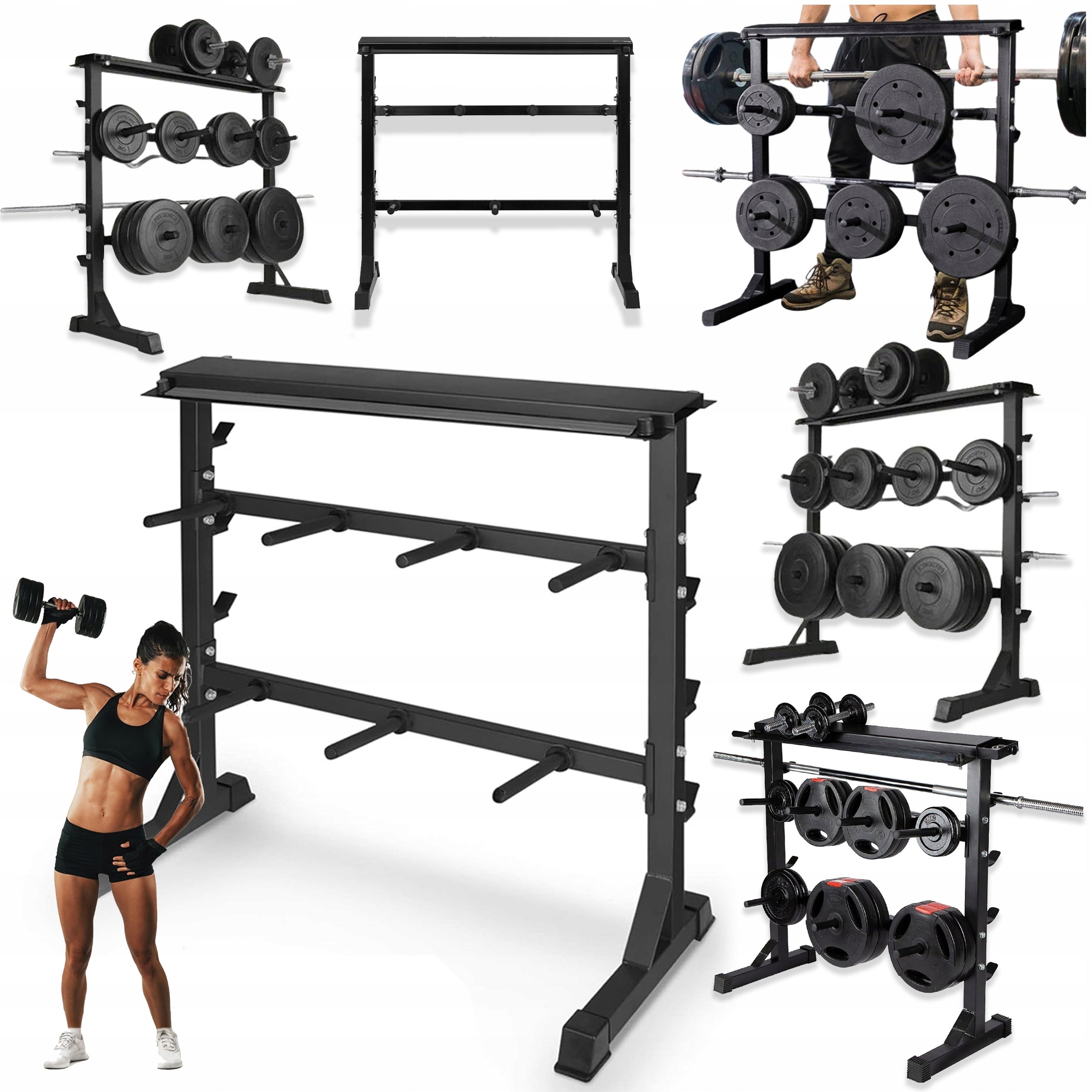 BARBELL RACK DUMBBELLS GRIFFINS WEIGHT STEEL 3-LEVEL 350KG SOLID