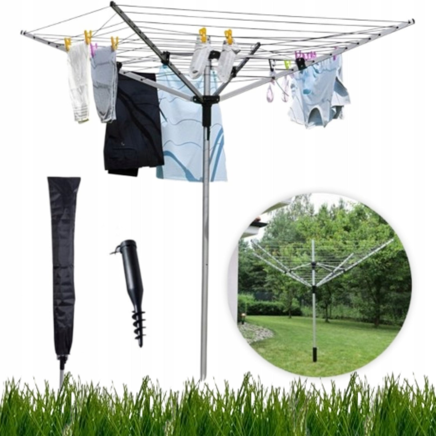 BARGAIN! GARDEN DRYER FOR ROTARY LAUNDRY 190X260CM VERY LARGE LIGHT Manufacturer code 5908089031784